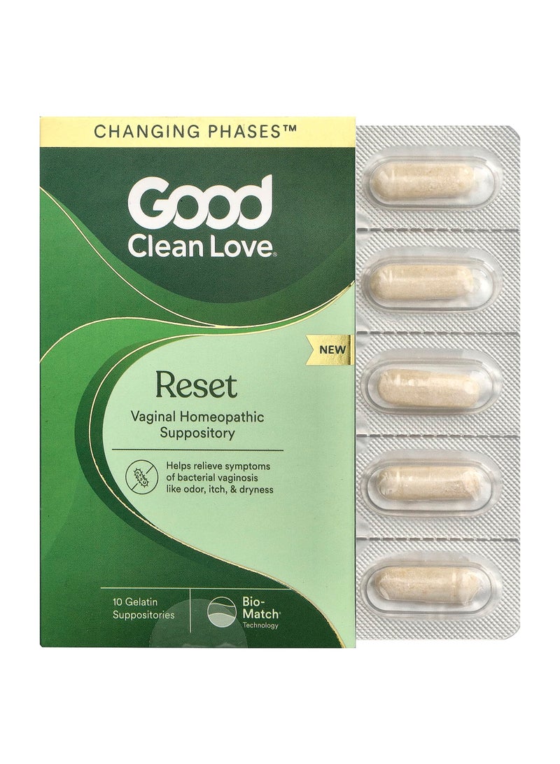 Reset, Vaginal Homeopathic Suppository, 10 Gelatin Suppositories